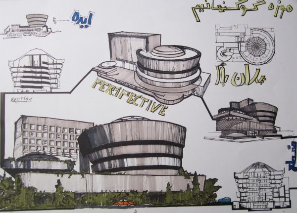 شیت لایه باز برای راندو-موزه گوگنهائیم-درک و بیان معماری